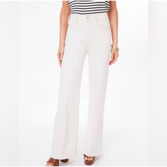 MOTHER Denim - Mother Superior jeans The Hustler Roller Heel Act Natural 25 wide leg cream boho
